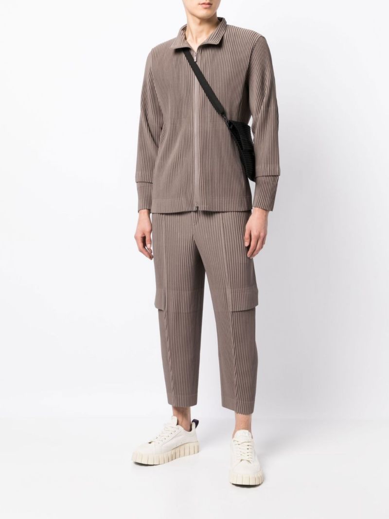 Brown Cargo PlissÃ_x0083_Â© Jacket