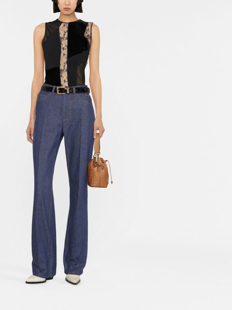 Blue Tailored Bootcut Jeans