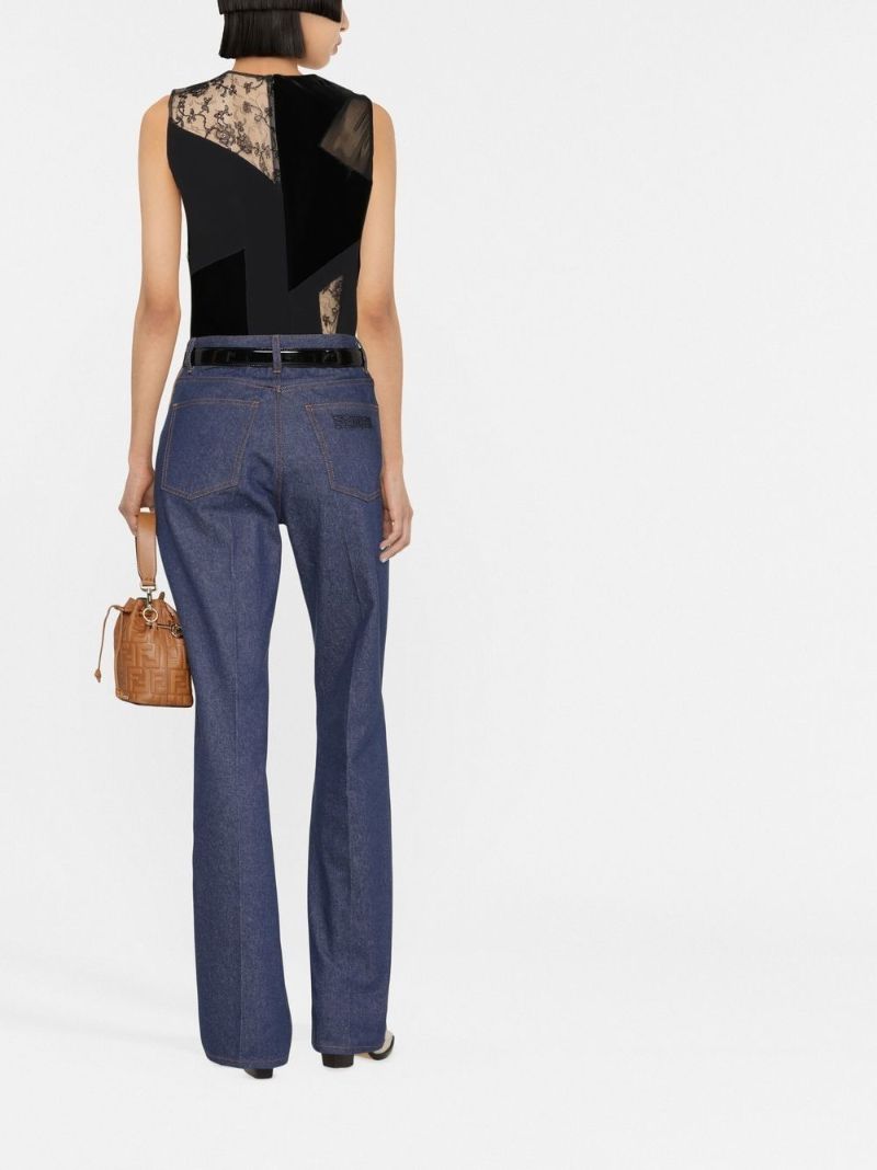 Blue Tailored Bootcut Jeans