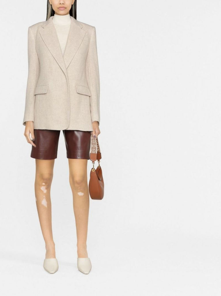 Neutral Double-breasted Blazer