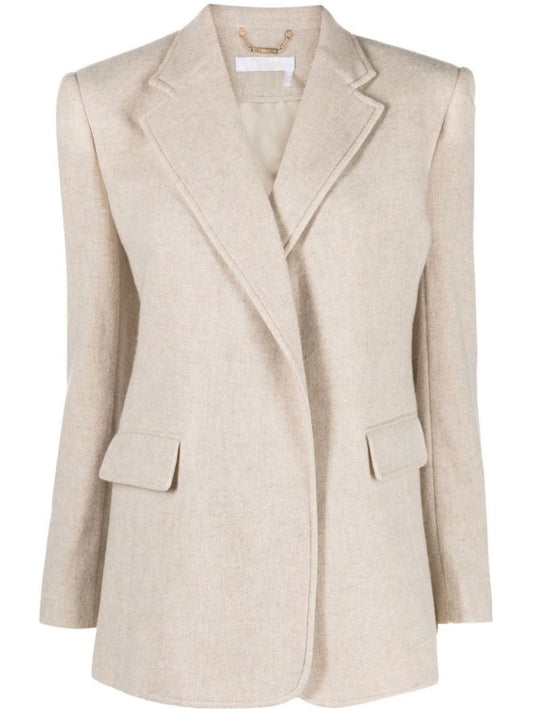 Neutral Double-breasted Blazer