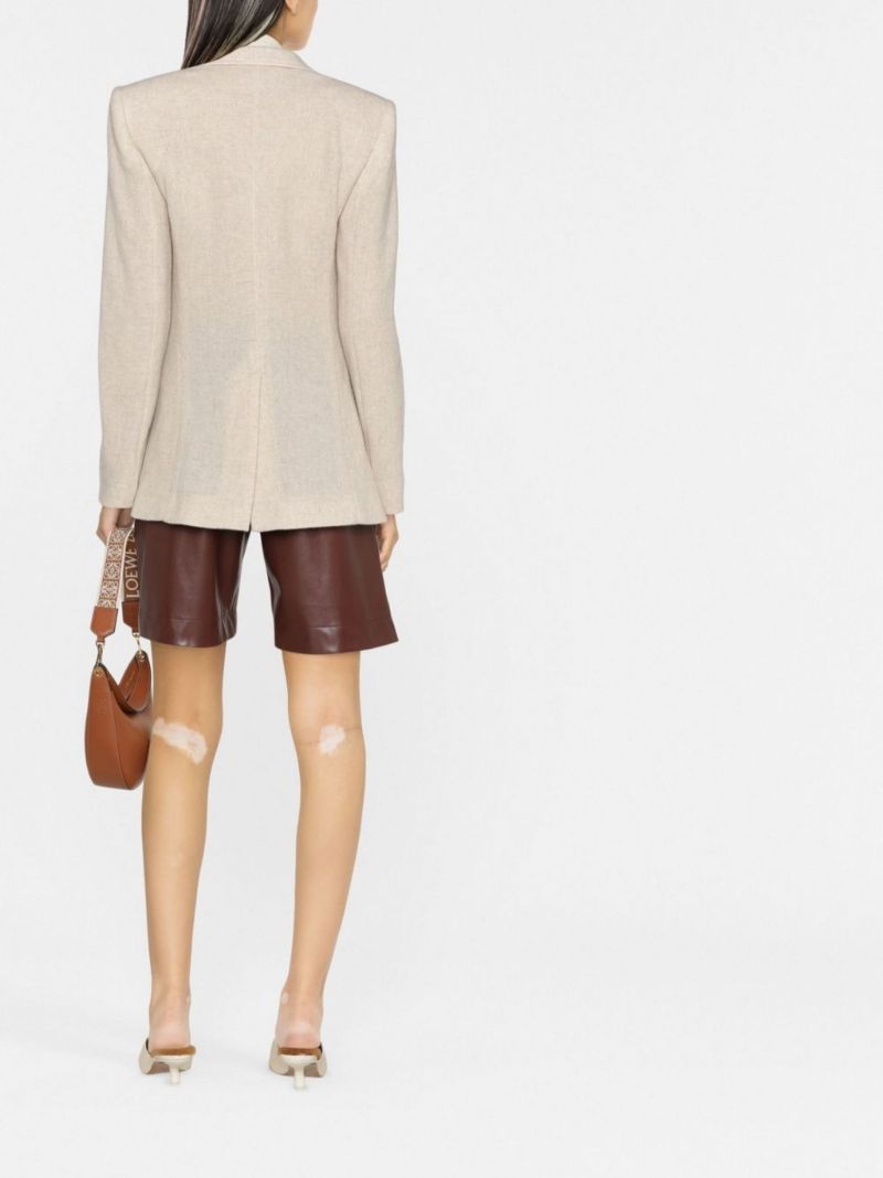 Neutral Double-breasted Blazer