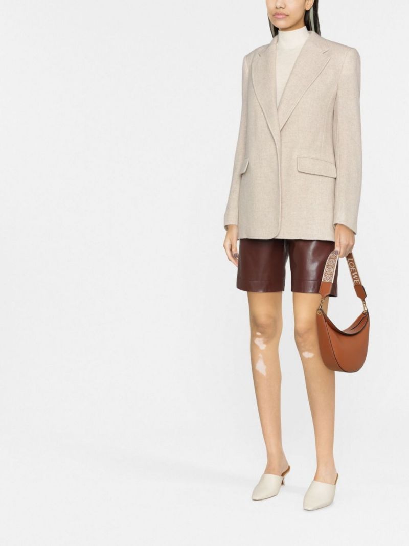 Neutral Double-breasted Blazer