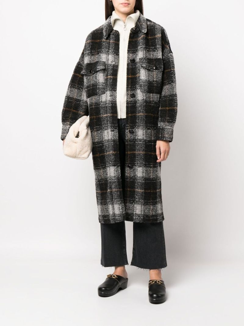 Black Fontizi Checked Coat