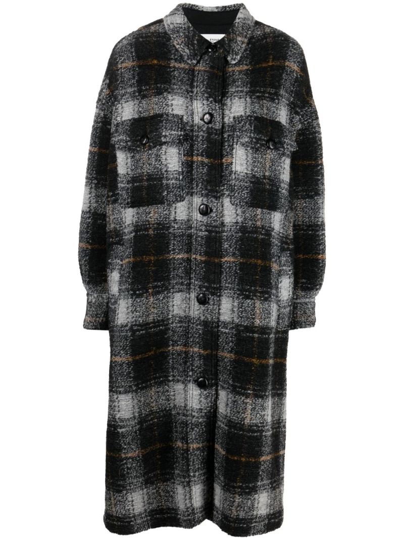 Black Fontizi Checked Coat