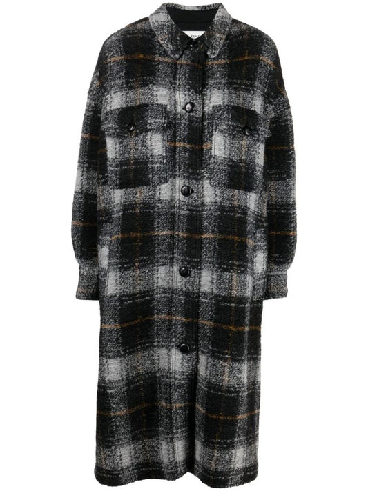 Black Fontizi Checked Coat