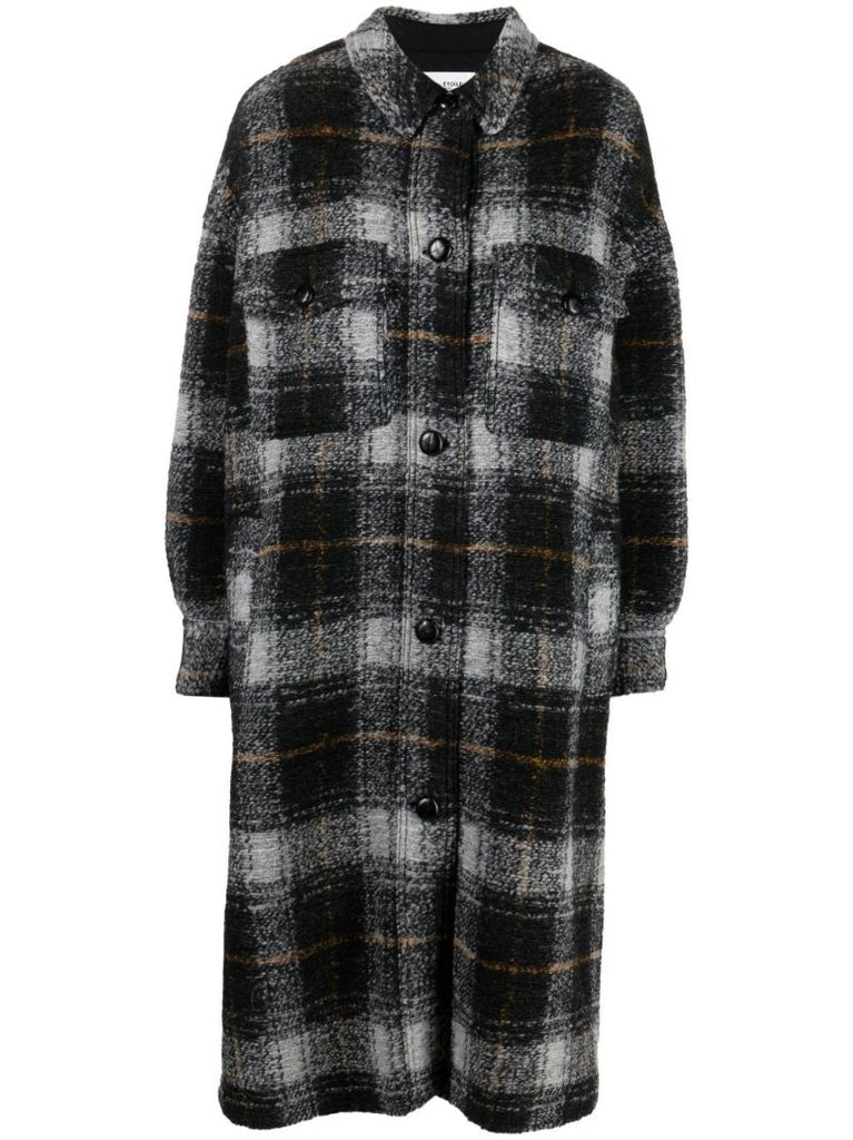 Black Fontizi Checked Coat