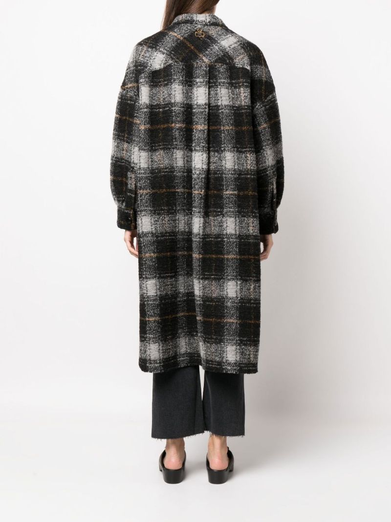 Black Fontizi Checked Coat