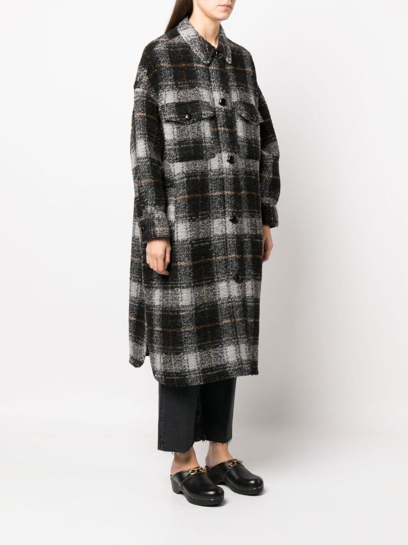 Black Fontizi Checked Coat