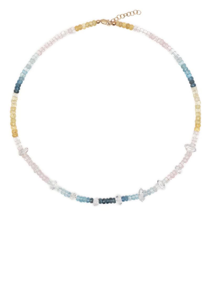 9k Yellow Gold the Perfect 10 Aquamarine and Quartz Necklace
