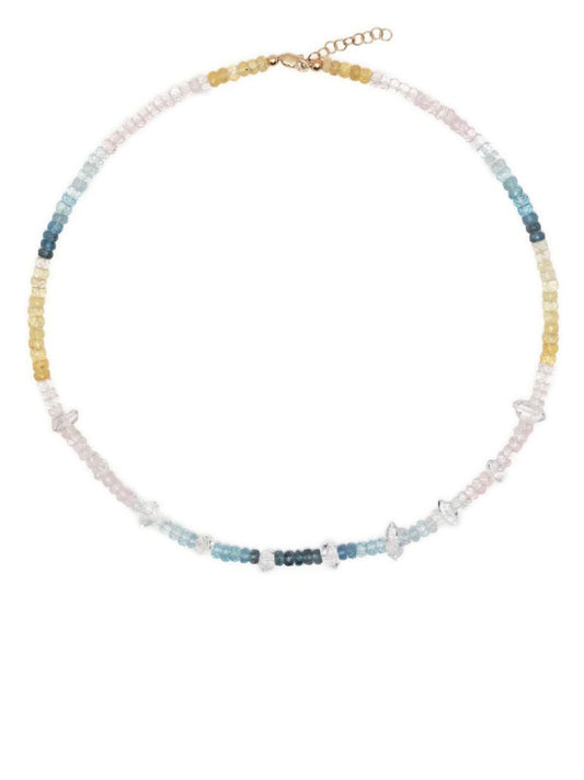 9k Yellow Gold the Perfect 10 Aquamarine and Quartz Necklace