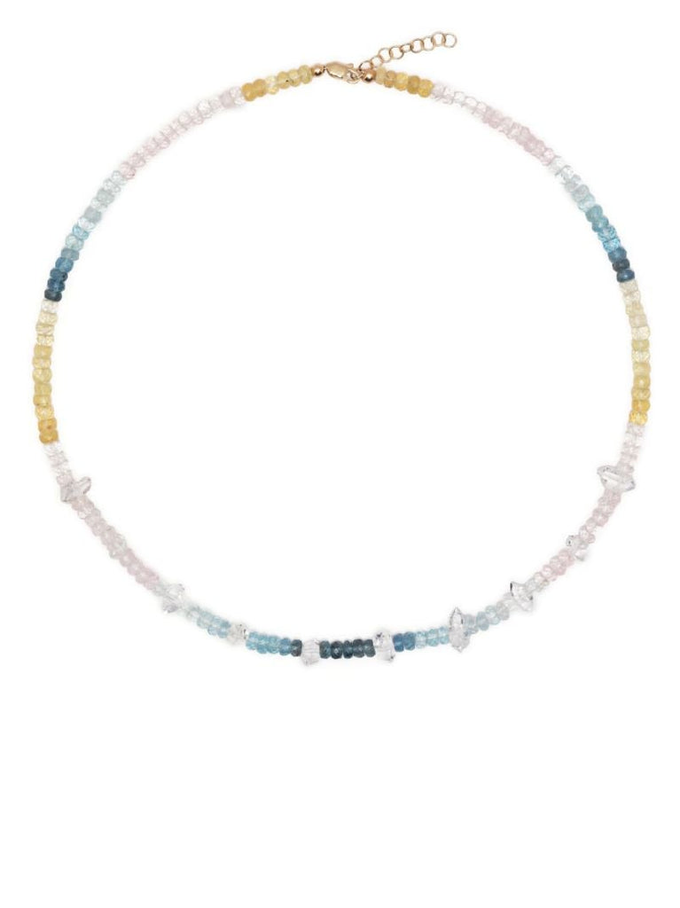 9k Yellow Gold the Perfect 10 Aquamarine and Quartz Necklace