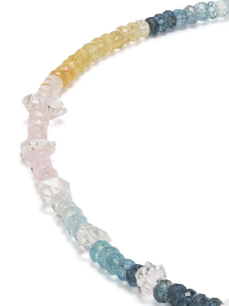 9k Yellow Gold the Perfect 10 Aquamarine and Quartz Necklace