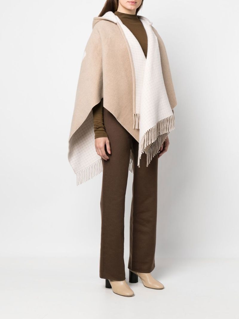 Neutral Logo Jacquard Hooded Cape