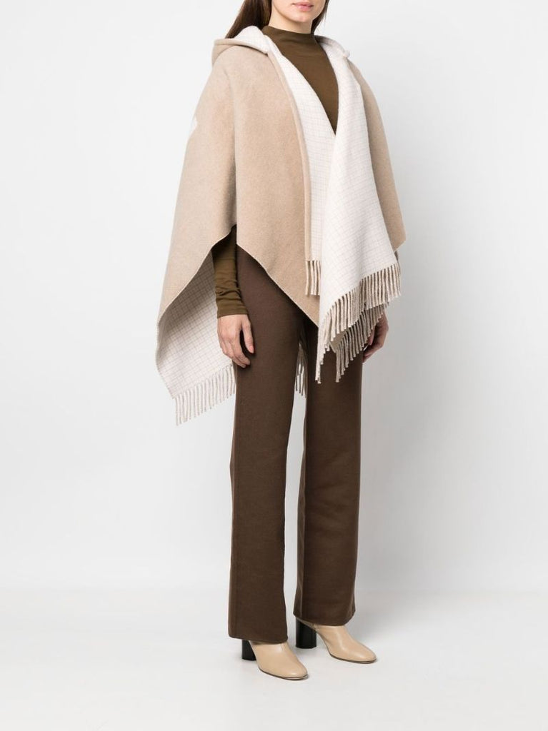 Neutral Logo Jacquard Hooded Cape