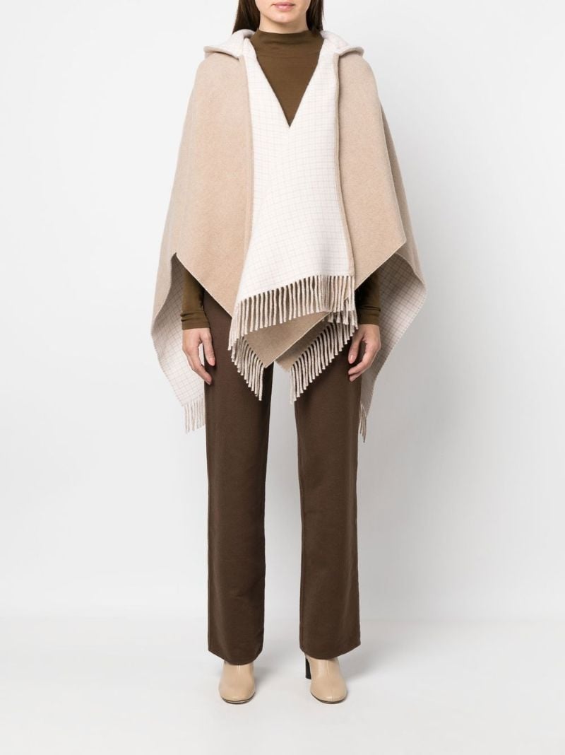 Neutral Logo Jacquard Hooded Cape