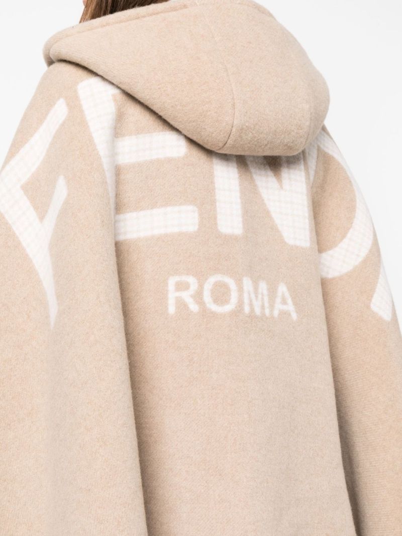 Neutral Logo Jacquard Hooded Cape