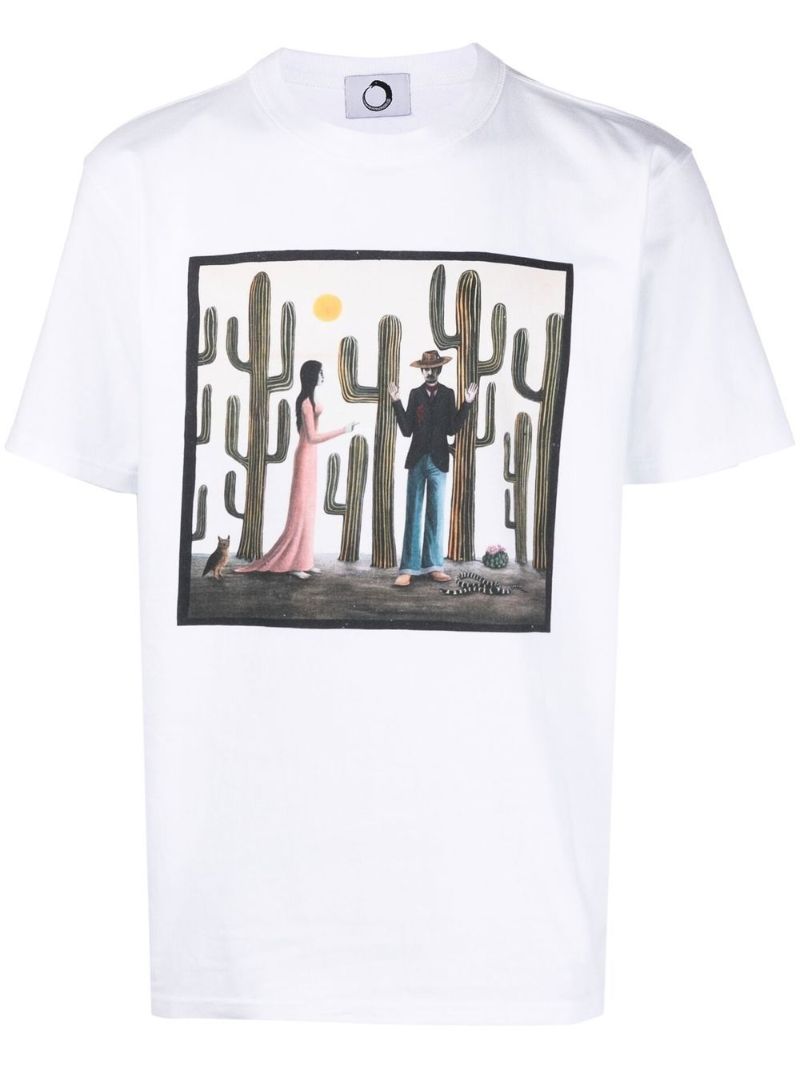 White Bang Bang Painterly Organic Cotton T-shirt