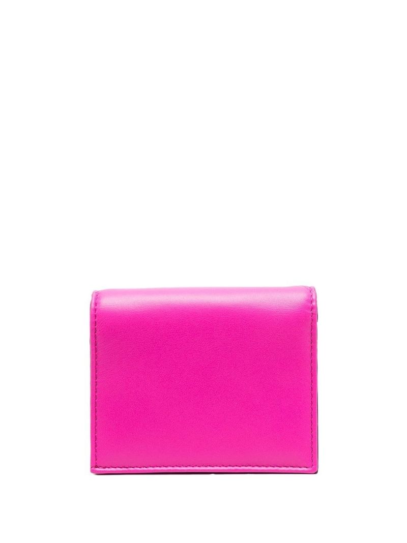 Pink Roman Stud Leather Wallet