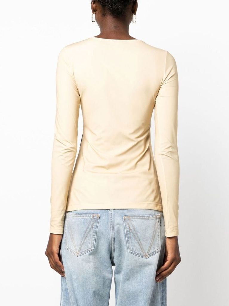 Neutral Hand Print Long-sleeved Top