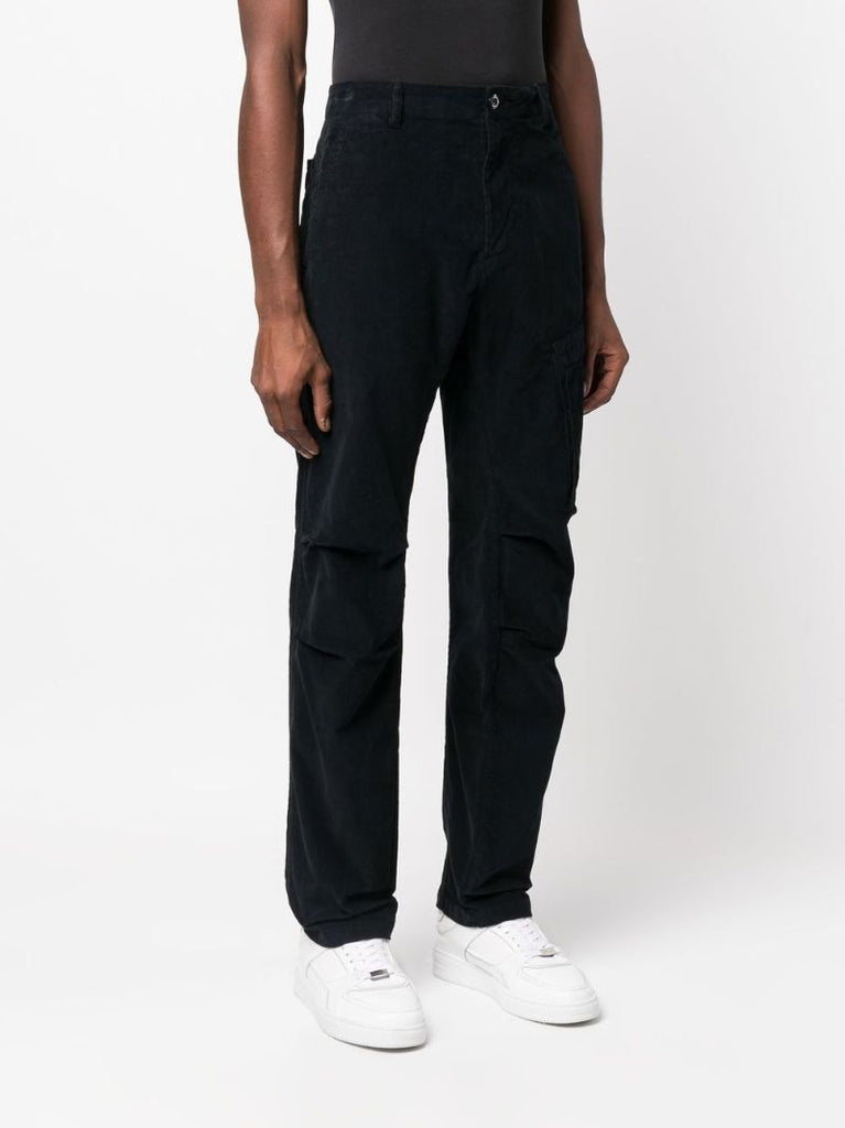 Navy Corduroy Cargo Trousers