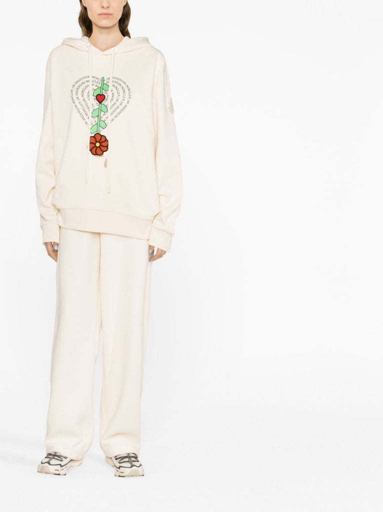 X Jw Anderson Neutral Logo Print Fleece Hoodie