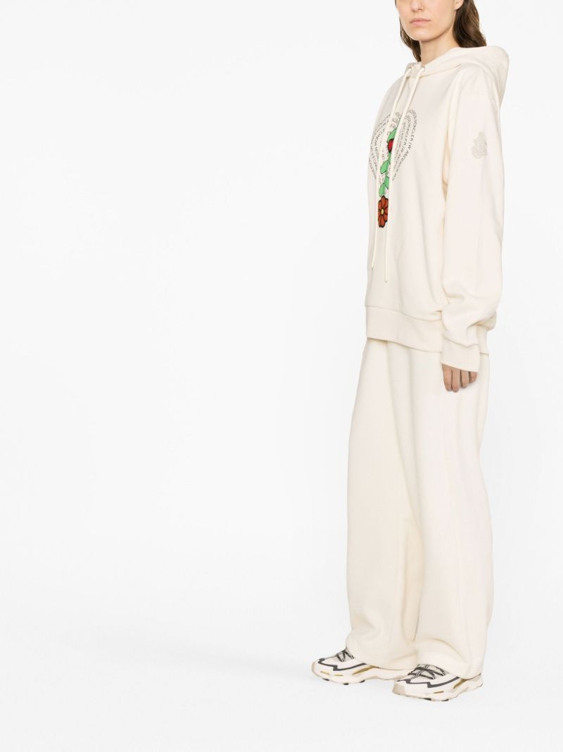 X Jw Anderson Neutral Logo Print Fleece Hoodie