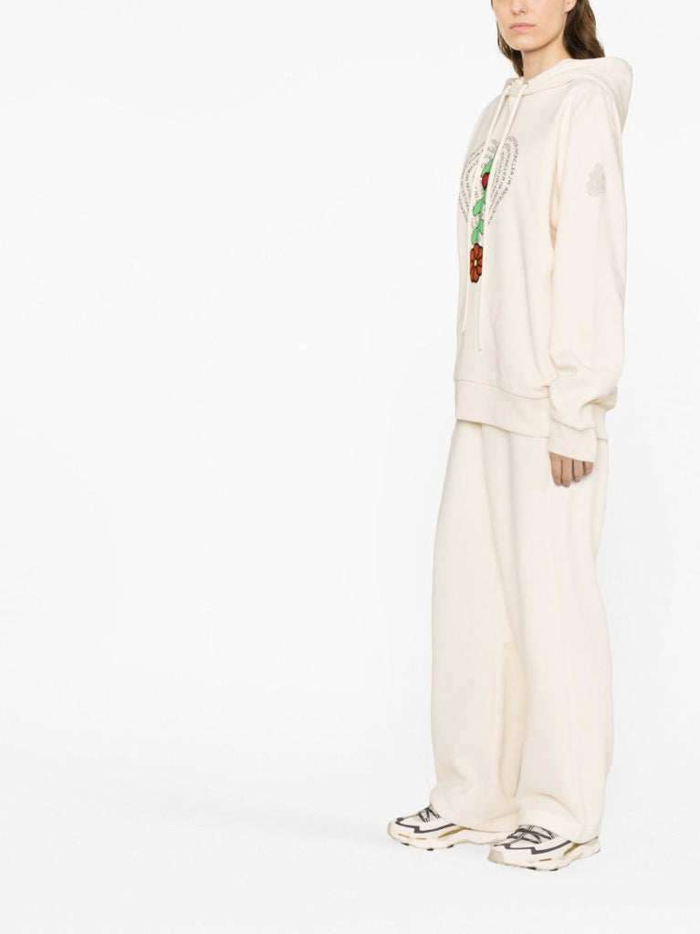 X Jw Anderson Neutral Logo Print Fleece Hoodie