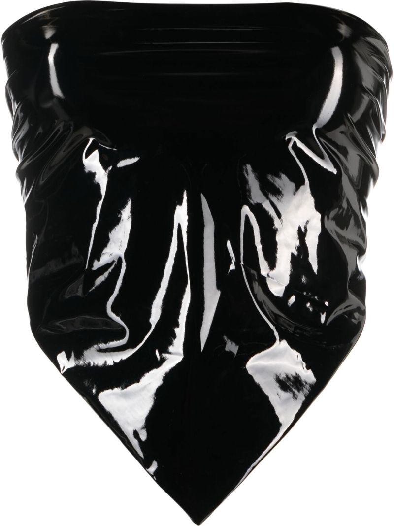 Black Coated Bandana Top