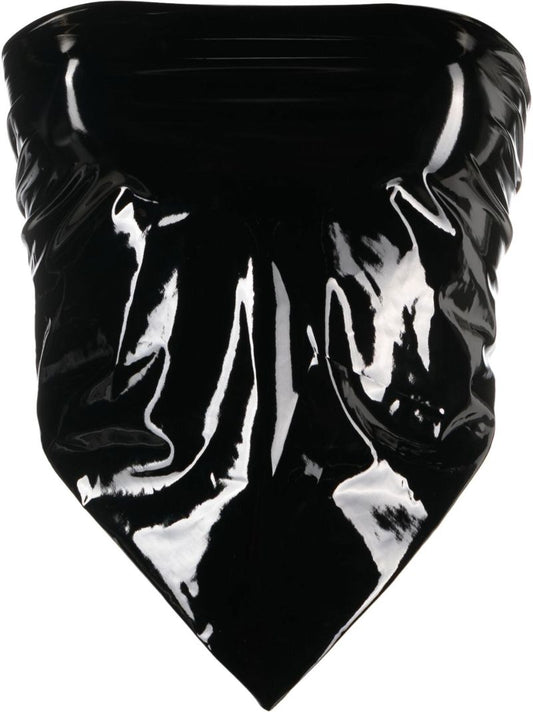 Black Coated Bandana Top