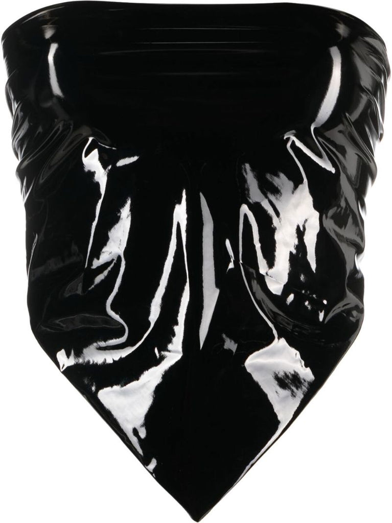 Black Coated Bandana Top