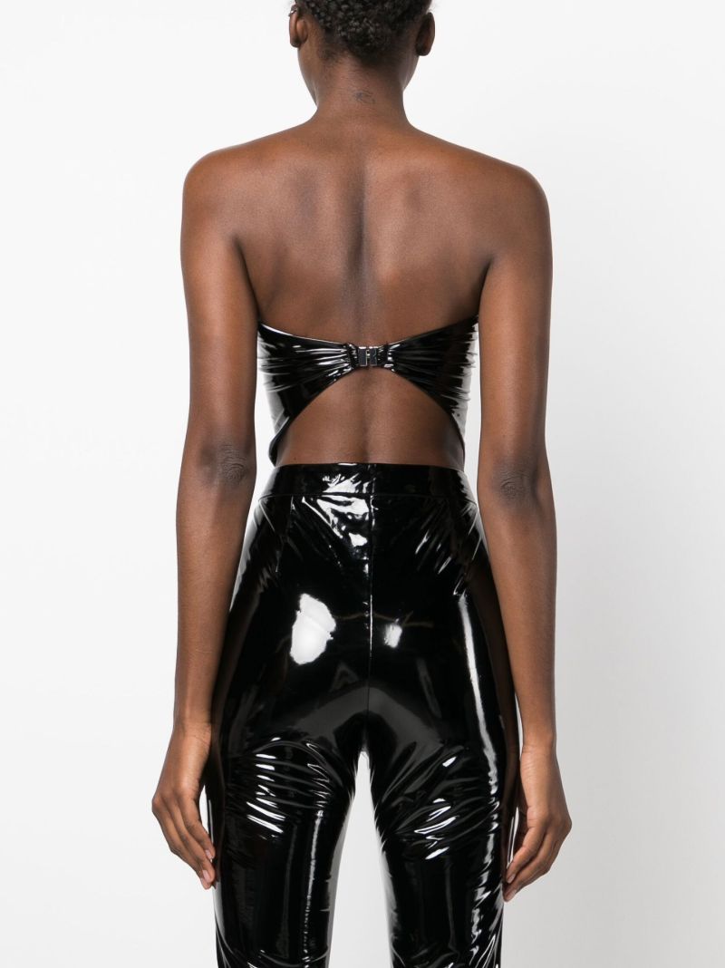 Black Coated Bandana Top