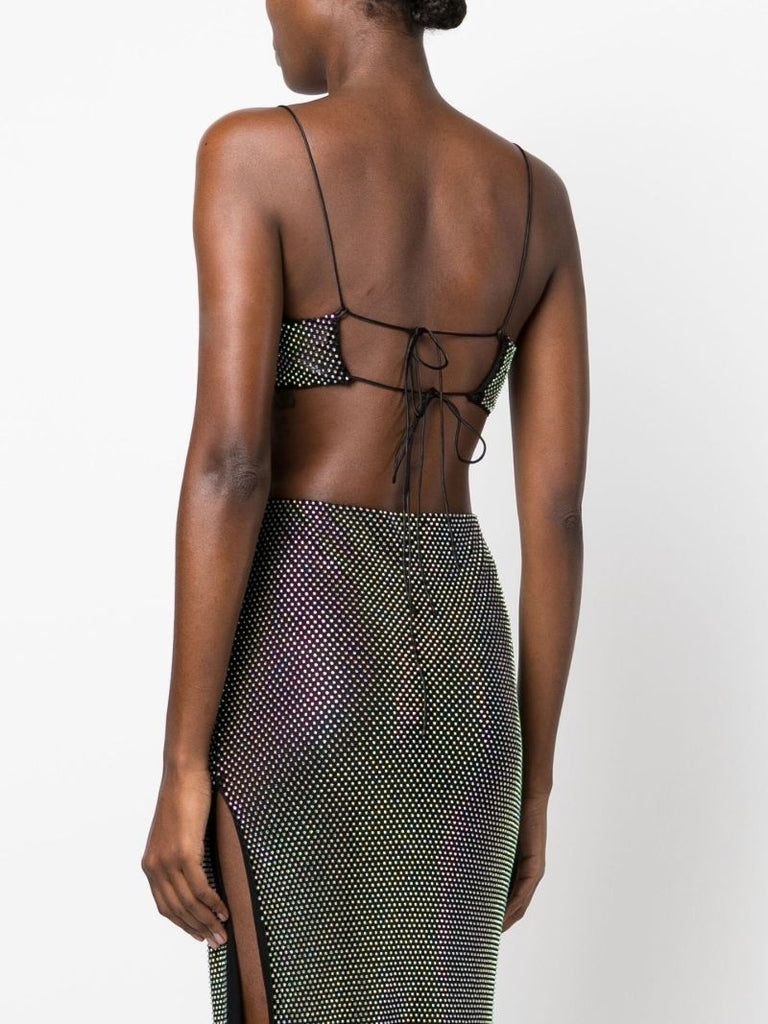 Black Studded Crop Top