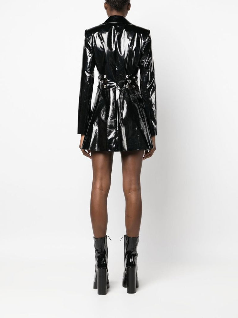 Black Vinyl Blazer Dress