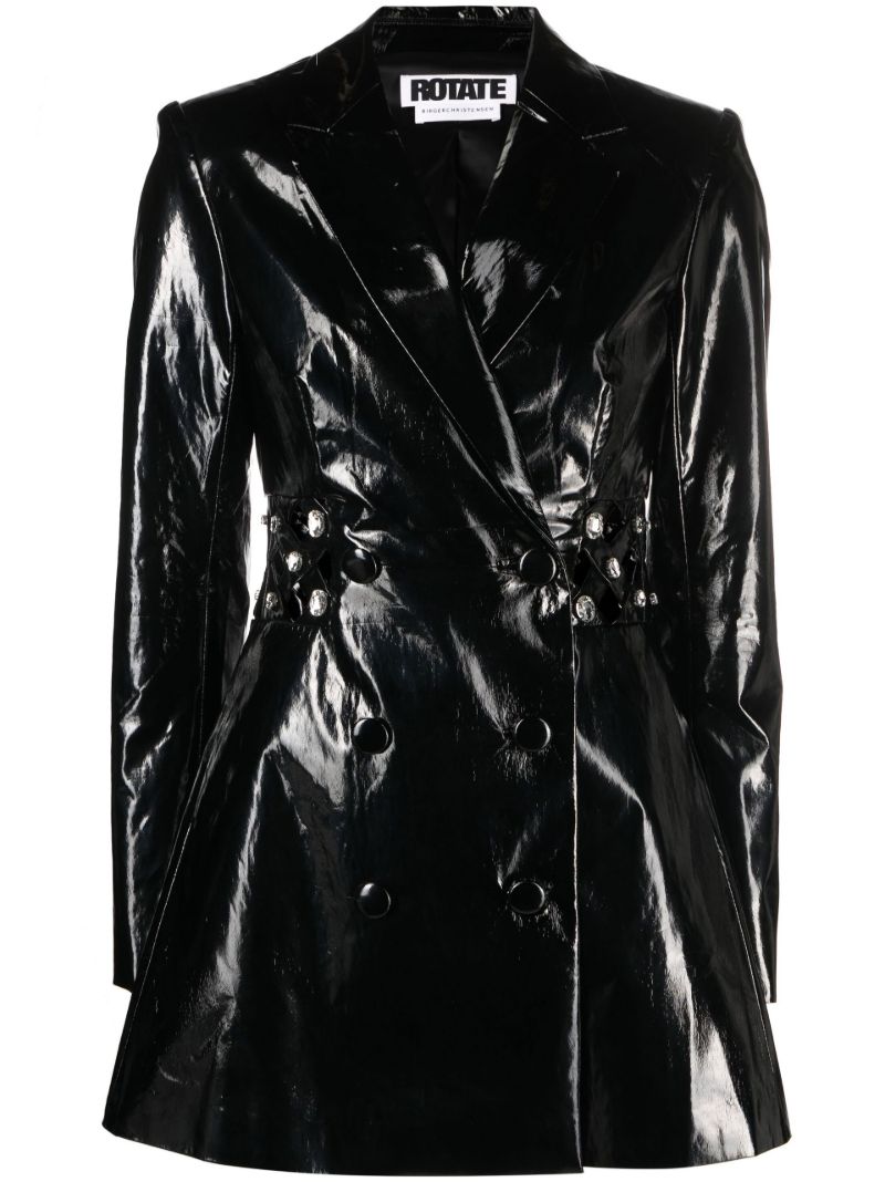 Black Vinyl Blazer Dress