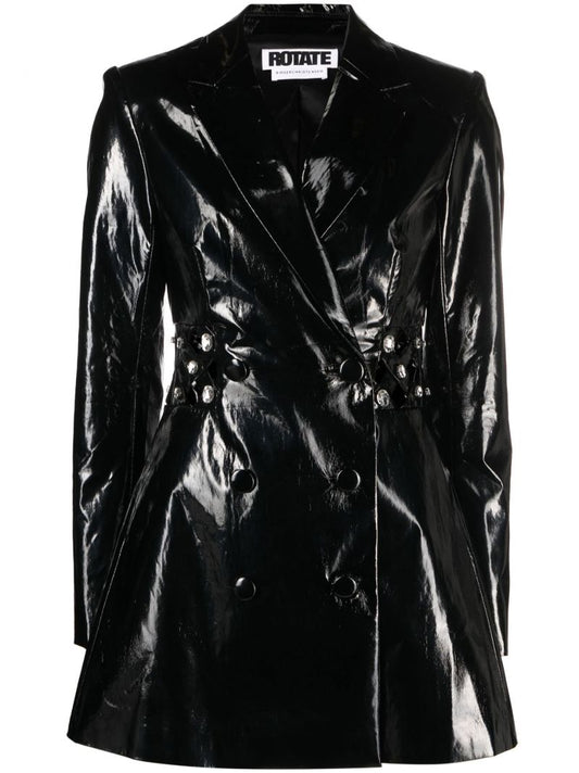 Black Vinyl Blazer Dress