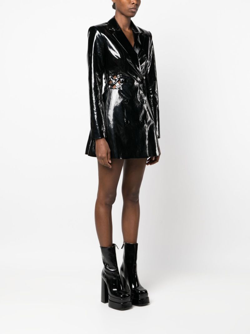 Black Vinyl Blazer Dress