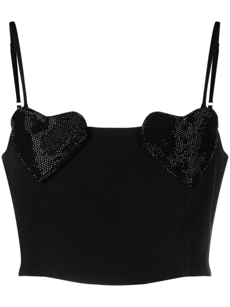 Black Heart AppliquÃ_x0083_Â© Cropped Cami Top