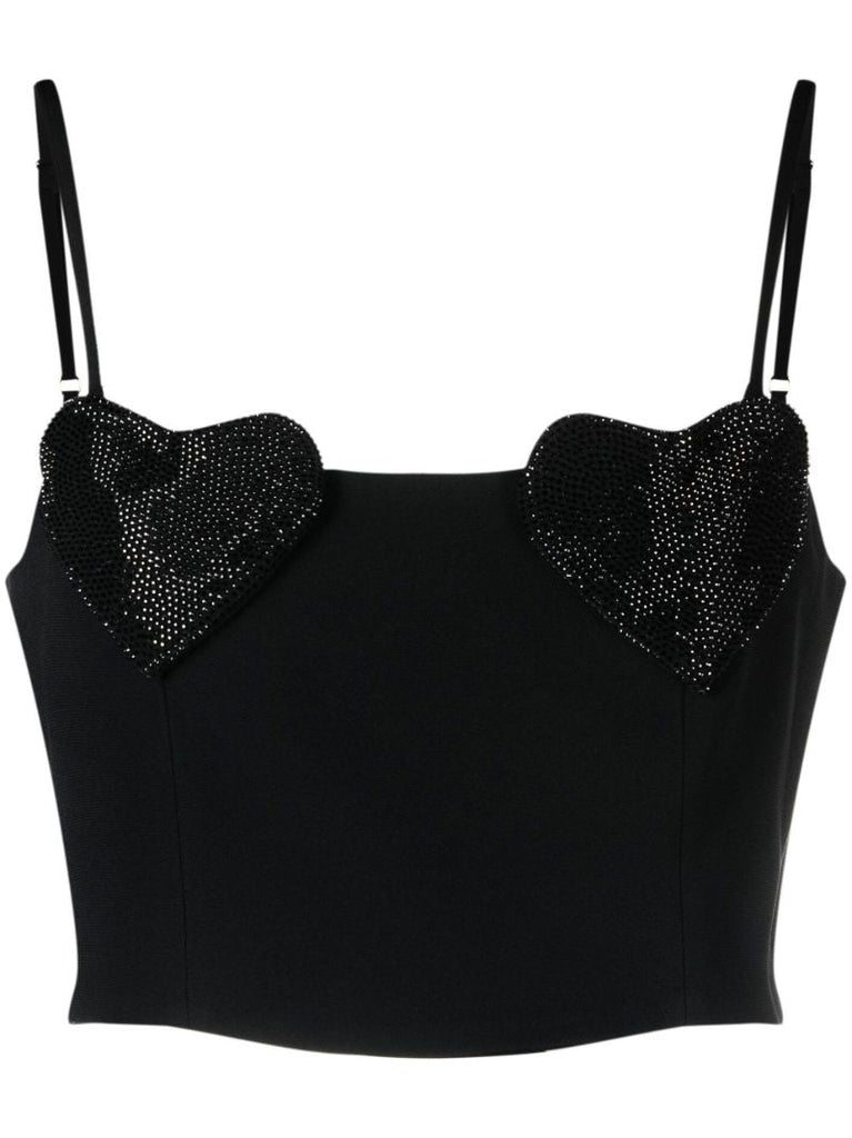 Black Heart AppliquÃ_x0083_Â© Cropped Cami Top