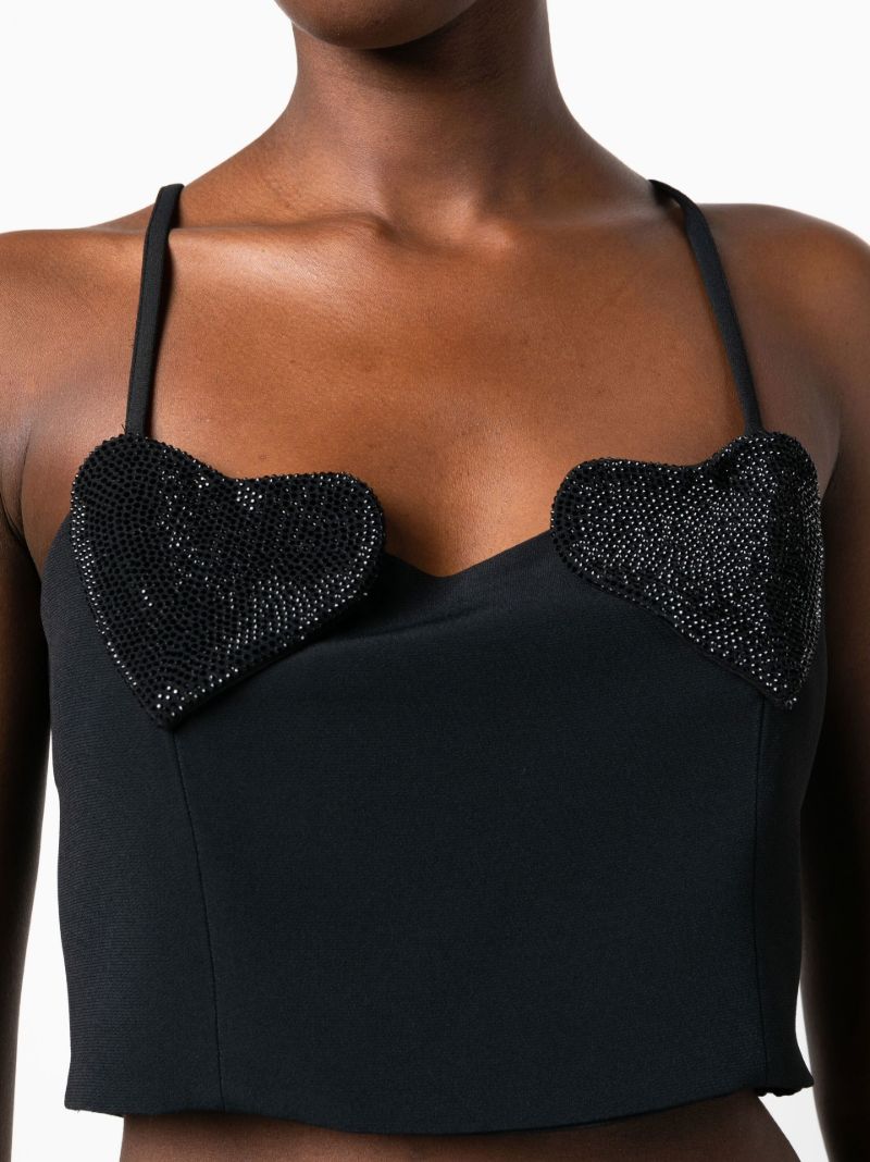 Black Heart AppliquÃ_x0083_Â© Cropped Cami Top