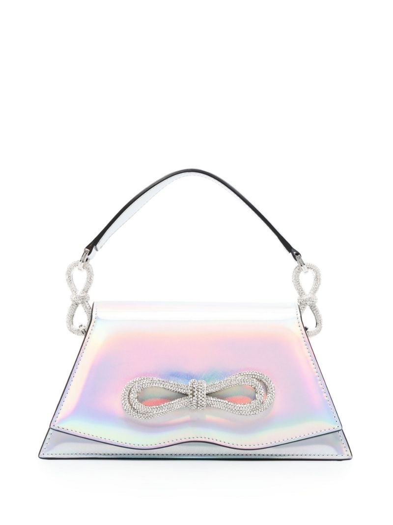 Silver Crystal Bow Leather Mini Bag
