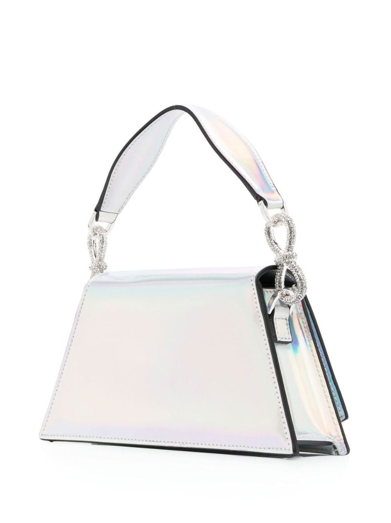 Silver Crystal Bow Leather Mini Bag