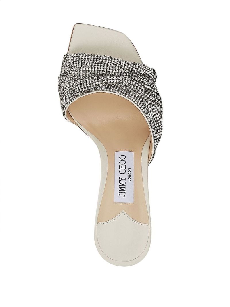Neutral Naria 75 Crystal Mesh Mules