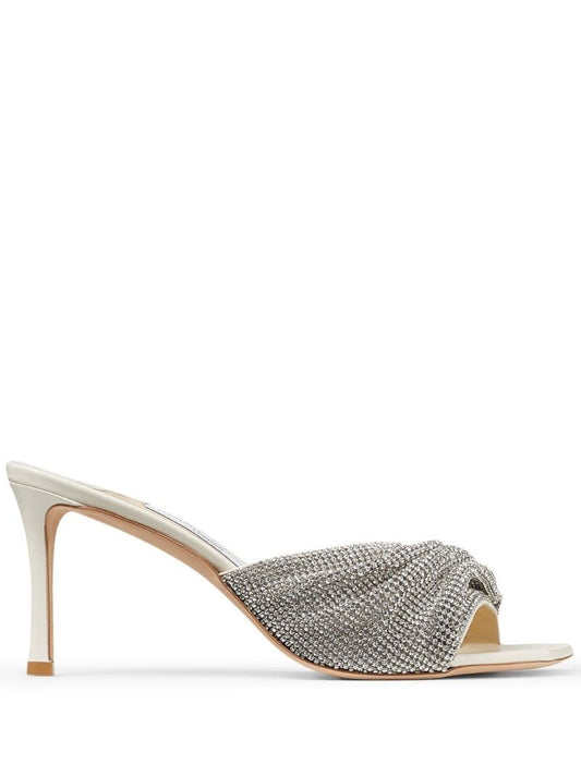 Neutral Naria 75 Crystal Mesh Mules
