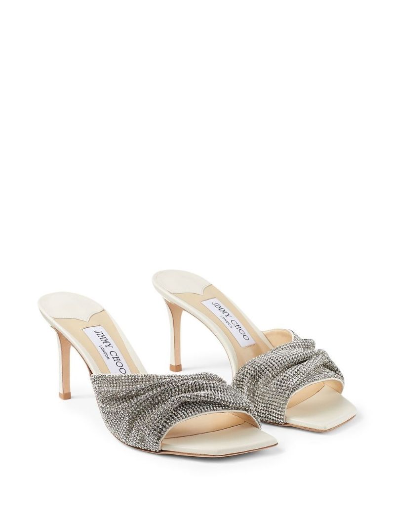 Neutral Naria 75 Crystal Mesh Mules