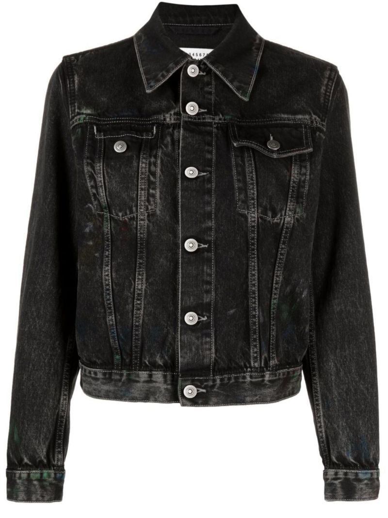Black Distressed Denim Jacket