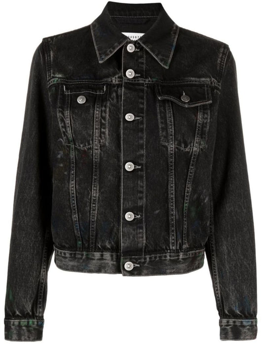 Black Distressed Denim Jacket