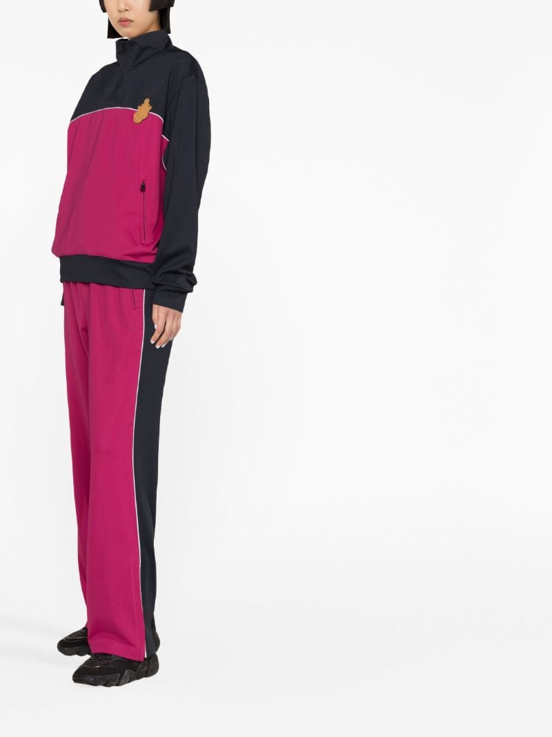 X Jw Anderson Pink Two-tone Half-zip Sweatshirt