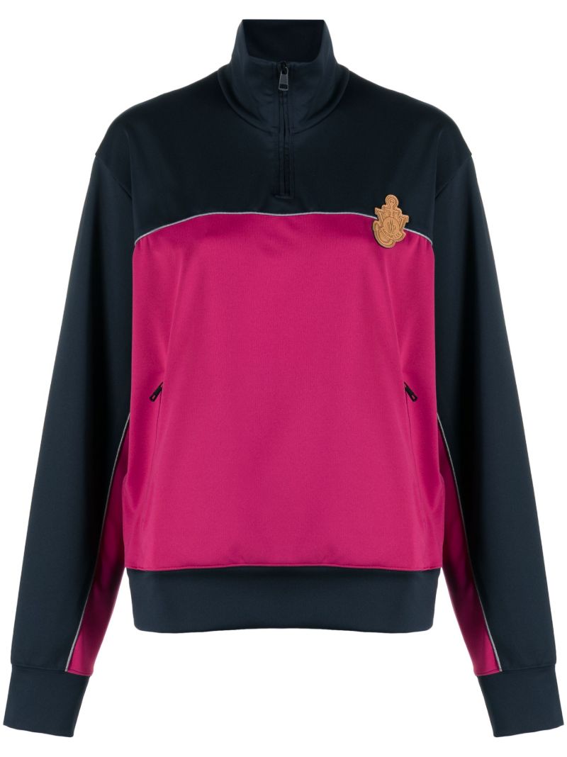 X Jw Anderson Pink Two-tone Half-zip Sweatshirt
