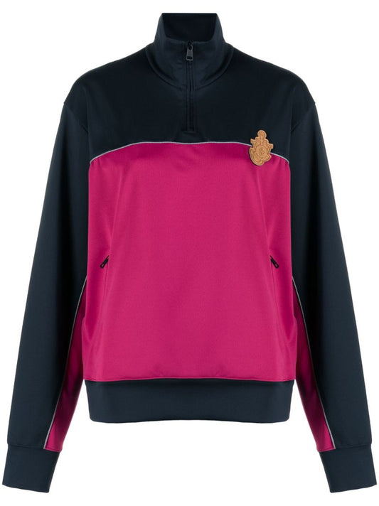 X Jw Anderson Pink Two-tone Half-zip Sweatshirt